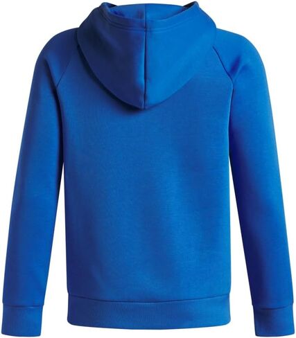 Under Armour Boys' Rival Fleece Big Logo Print Fill Hoodie, (402) Blue Atlantis / / White, X-Large in Saudi Arabia
