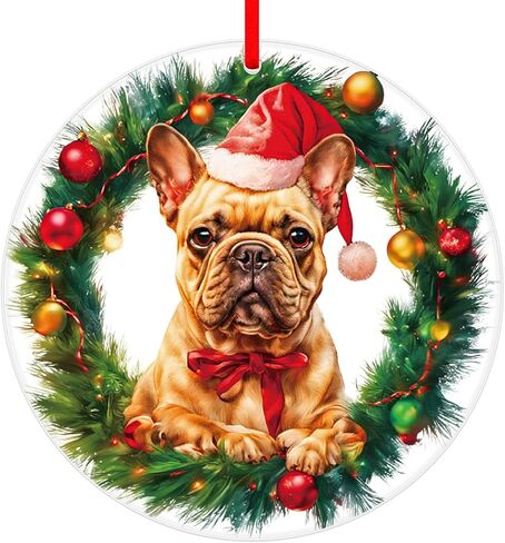 FLYAB Dogs First Christmas Ornaments 2025-3.5''x3.3'' Acrylic Dog Picture Frame Ornament Personalized Puppy First Christmas Ornament Gifts for Dog Lover Women Kids in Saudi Arabia