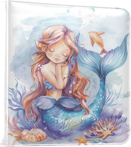 FENOCHE Mermaid Watercolor Photo Album Self Adhesive for 4x6 8x10 Pictures Leather Scrapbook Albums 40 Pages in Saudi Arabia
