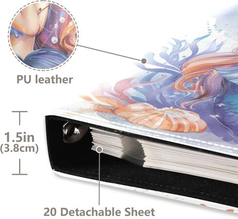 FENOCHE Mermaid Watercolor Photo Album Self Adhesive for 4x6 8x10 Pictures Leather Scrapbook Albums 40 Pages in Saudi Arabia