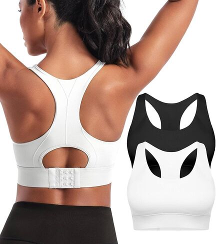 Sports Bras for Women High Support - High Impact Padded Racerback Sport Bra - Womens Push Up Running Gym Yoga Workout Tops in Kuwait