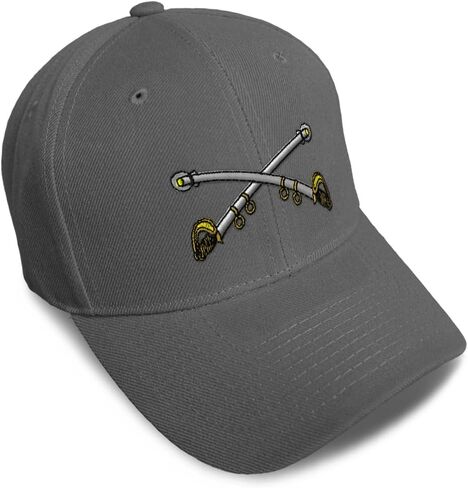 Baseball Caps for Men & Women Embroidered Cavalry Crossed Sabers Brass Embroidery Acrylic in Saudi Arabia