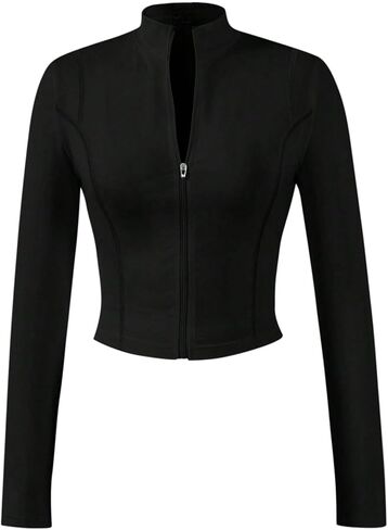 SweatyRocks تجريب المرأة محصول أعلى zip up الرياضية التمرين اليوغا الجري in Saudi Arabia