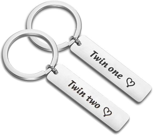 PLITI Twins Jewelry Twin One Twin Two Twin Sisters Brother Matching Pair Keychain Best Friends Gift in Saudi Arabia