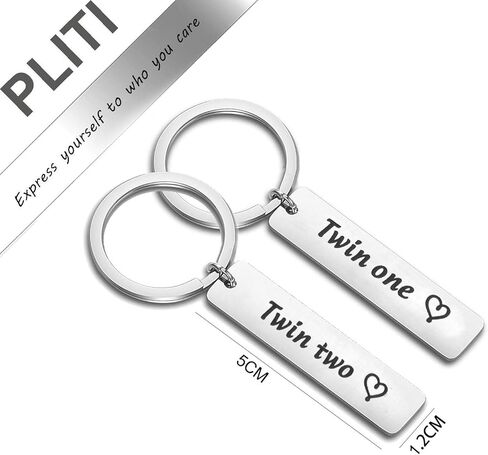 PLITI Twins Jewelry Twin One Twin Two Twin Sisters Brother Matching Pair Keychain Best Friends Gift in Saudi Arabia