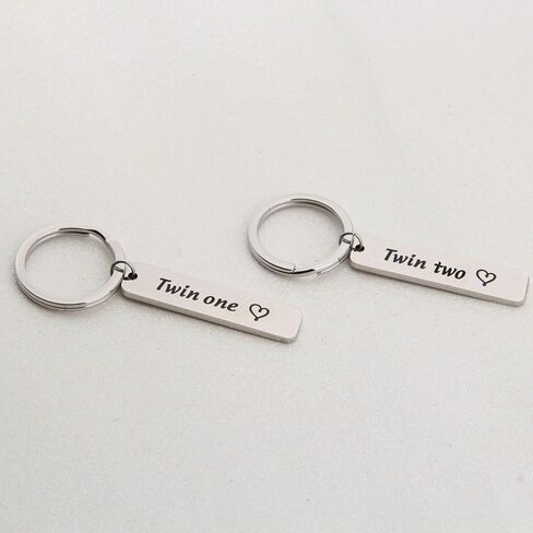 PLITI Twins Jewelry Twin One Twin Two Twin Sisters Brother Matching Pair Keychain Best Friends Gift in Saudi Arabia
