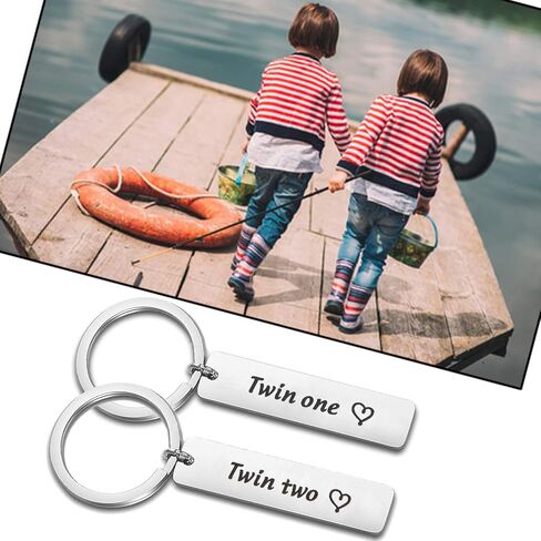 PLITI Twins Jewelry Twin One Twin Two Twin Sisters Brother Matching Pair Keychain Best Friends Gift in Saudi Arabia