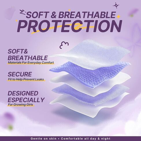 First Period Kit for Girls 9–12 – Tween Menstrual Starter Kits with 8 PC Period Gift Kits for for Tween Girls Gift-Ready Box (Purple) in Saudi Arabia
