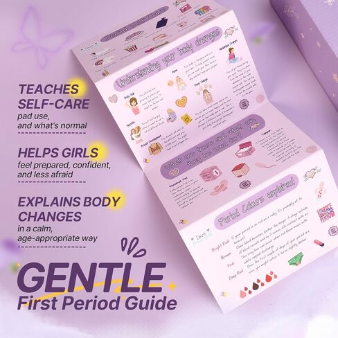 First Period Kit for Girls 9–12 – Tween Menstrual Starter Kits with 8 PC Period Gift Kits for for Tween Girls Gift-Ready Box (Purple) in Saudi Arabia