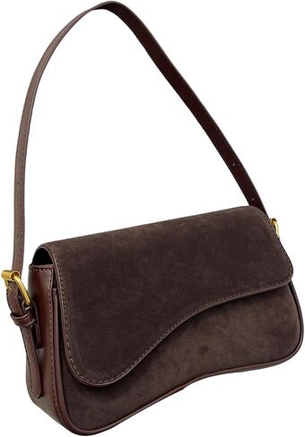 Women's PU Leather Zipper Flap Shoulder Handbags Adjustable Strap Crossbody Bag Underarm Purse in Saudi Arabia