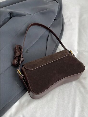 Women's PU Leather Zipper Flap Shoulder Handbags Adjustable Strap Crossbody Bag Underarm Purse in Saudi Arabia