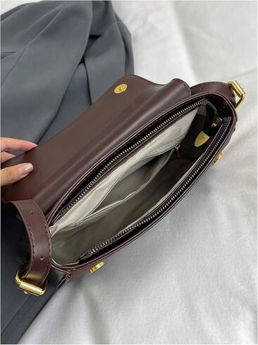 Women's PU Leather Zipper Flap Shoulder Handbags Adjustable Strap Crossbody Bag Underarm Purse in Saudi Arabia