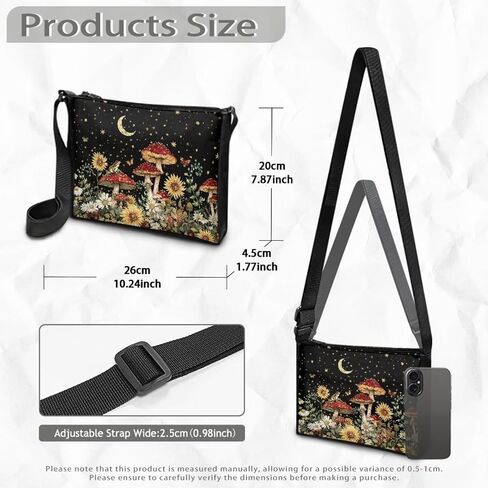 Small Capacity Shoulder Bag for Women Men Crossbody Purse Bags Lightweight Travel Tote Handbag with Zipper Closure in Saudi Arabia
