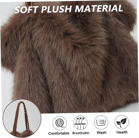 Furry Purse Winter Fluffy Purse for Women Fuzzy Tote Bag Handbags Faux Furs Shoulder Crossbody Bag in Saudi Arabia