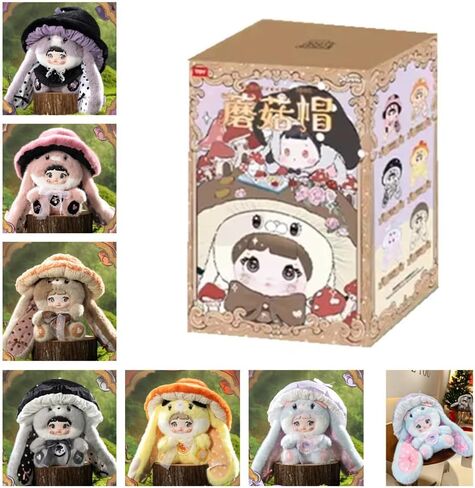 Shopular Nommi Blind Box Plush Pillow 400% Big Bunny Mushroom Cap Series Kawaii Nommi Rabbit Figure Cute Xmas Birthday Gift 35CM (1 Random) in Saudi Arabia