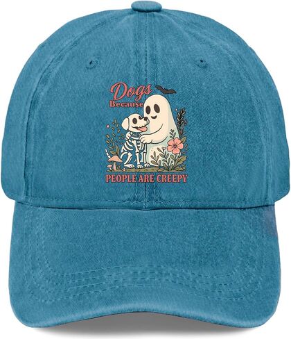 Dogs Because People are Creepy Hats for Womens Cool Washed Distressed Baseball in Saudi Arabia