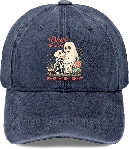 Dogs Because People are Creepy Hats for Womens Cool Washed Distressed Baseball in Saudi Arabia