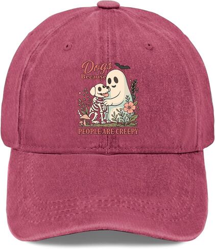 Dogs Because People are Creepy Hats for Womens Cool Washed Distressed Baseball in Saudi Arabia
