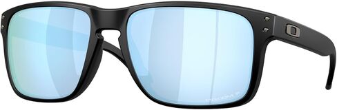 Oakley OO9487F Sunglasses Bundle: OO 9487 F HOLBROOK XXL (A) 948706 Matte Black/Prizm Deep Water Polar Policarbonate Polarized 61mm and Large Black leash Accessory kit in Saudi Arabia