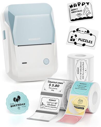 NIIMBOT B1 Label Maker Machine with Tape, Thermal Label Printer Easy to Use for Office, Home, Business, 2 Inch Label Maker with 2'' x1.18'' Labels-230pcs/Roll in Kuwait