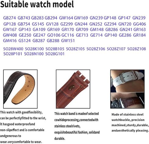 حزام ساعة جلدي من Topuly مقاس 17 مم متوافق مع ملحقات حزام Swatch Wirstband للرجال والنساء (ليس لسلسلة الجلد) in Kuwait