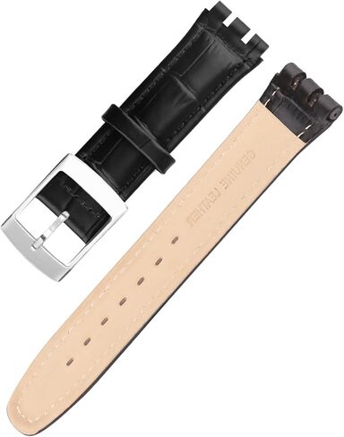حزام ساعة جلدي من Topuly مقاس 17 مم متوافق مع ملحقات حزام Swatch Wirstband للرجال والنساء (ليس لسلسلة الجلد) in Kuwait