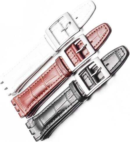 حزام ساعة جلدي من Topuly مقاس 17 مم متوافق مع ملحقات حزام Swatch Wirstband للرجال والنساء (ليس لسلسلة الجلد) in Kuwait