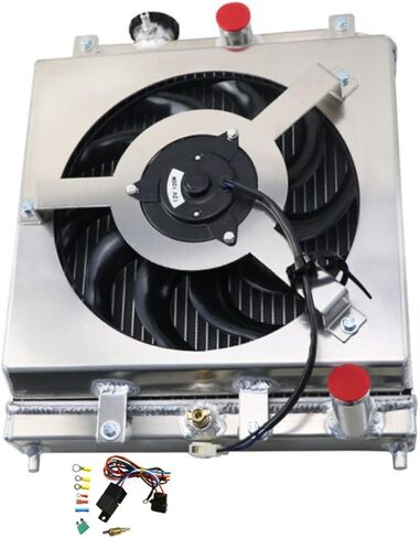 4 Row All Aluminum Radiator Compatible with Honda Civic EG EK Del Sol Integra B16 B18 D15 D16 1992-2000 in Kuwait