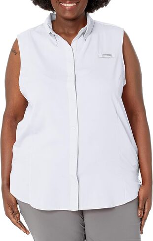 Columbia Women's PFG Tamiami Sleeveless Summer Shirt, White, 3X in Saudi Arabia