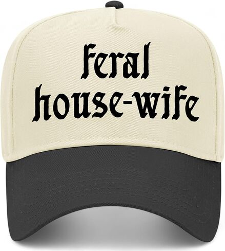 Feral House Wife Vintage Trucker Hat | Funny Premium Adjustable Snapback Baseball Hat for Women, Moms, & Wives in Saudi Arabia
