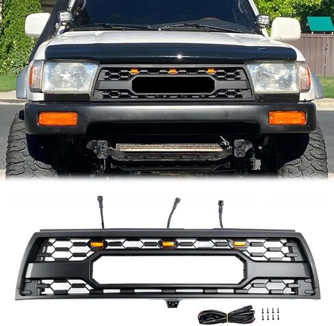 شواية أمامية متوافقة مع 2006 2007 2008 2009 4Runner Direct Results Grille Grille With With Letters و 3 LED Lights و Matte Black in Saudi Arabia