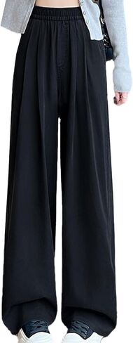 XIALIJU Women's Comfortable Tencel Jeans Summer Casual Style high Waist Loose Straight Leg Slimming Wide Leg Pants in Saudi Arabia