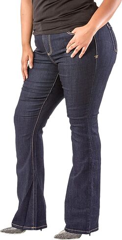 Standards & Practices Women's Plus Size Dark Stretch Denim Flare Bootcut Premium Jeans in Saudi Arabia