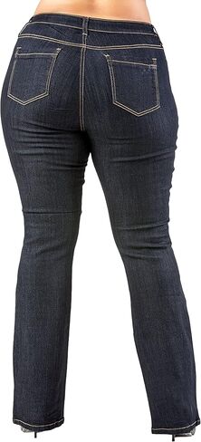 Standards & Practices Women's Plus Size Dark Stretch Denim Flare Bootcut Premium Jeans in Saudi Arabia
