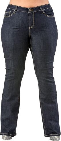 Standards & Practices Women's Plus Size Dark Stretch Denim Flare Bootcut Premium Jeans in Saudi Arabia