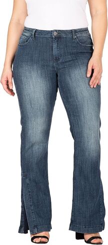 Standards & Practices Women's Plus Size Dark Stretch Denim Flare Bootcut Premium Jeans in Saudi Arabia