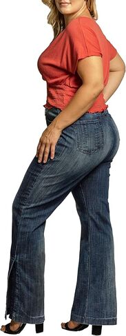 Standards & Practices Women's Plus Size Dark Stretch Denim Flare Bootcut Premium Jeans in Saudi Arabia