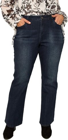Standards & Practices Women's Plus Size Dark Stretch Denim Flare Bootcut Premium Jeans in Saudi Arabia