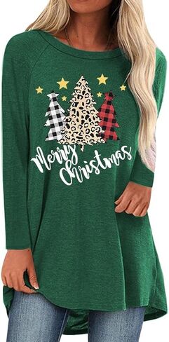 Womens Long Tunics or Tops to Wear with Leggings Short/Long Sleeve Blouses Shirts in Kuwait