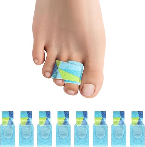 Welnove Hammer Toe Straightener - 8 Pack Broken Toe Wraps - Hammer Toe Corrector for Women - Toe Splints for Crooked Toes, Curled Toes, Bent Toes - (Multi-Size, Patterned) in Saudi Arabia