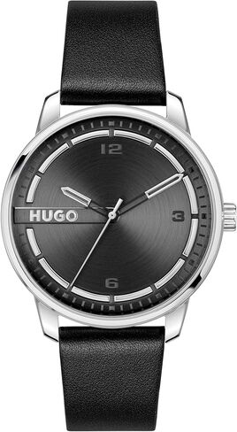 HUGO #Stamp Men's 3H Quartz Watch, Stainless Steel, Water Resistant Up to 3ATM/30 Meters - Classic and Modern Minimalist Timepiece - Gift for Him, 42mm in Saudi Arabia