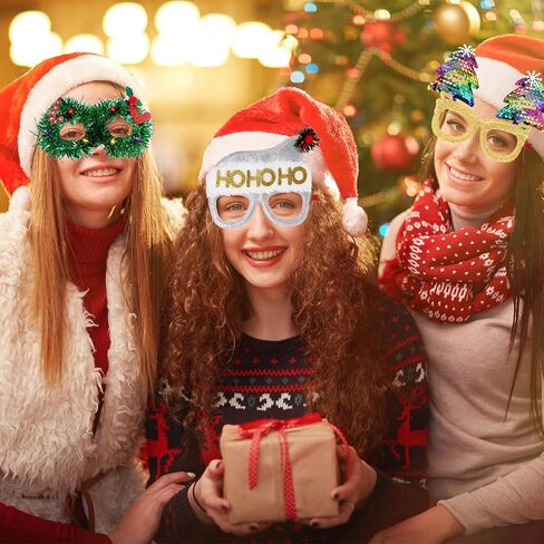 نظارات حفلات Happy New Year مكونة من 9 قطع لامعة، إطارات نظارات لطيفة لحفلات العطلات، نظارات تزيينية لحفلات رأس السنة الجديدة، مثالية لحشو حقائب الهدايا (مقاس واحد يناسب الجميع) in Saudi Arabia