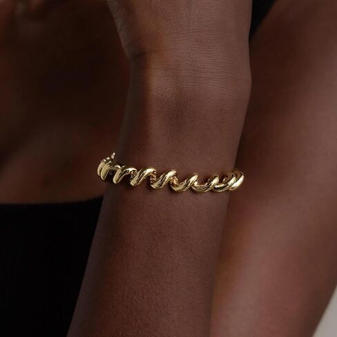 CAITLYNMINIMALIST 18K Gold Plated Bold Chunky Stacking Statement Bracelets for Women in Saudi Arabia