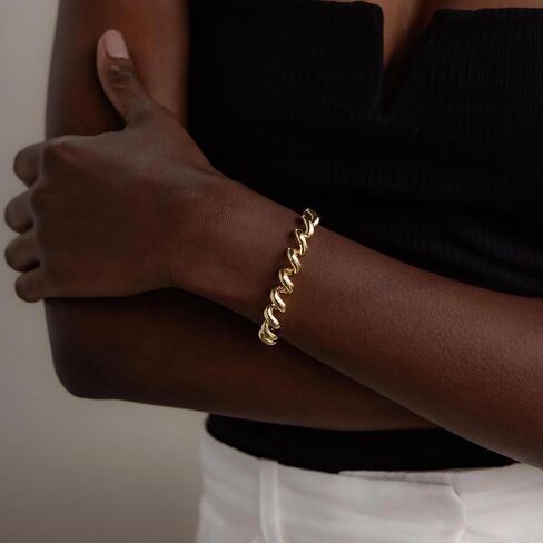 CAITLYNMINIMALIST 18K Gold Plated Bold Chunky Stacking Statement Bracelets for Women in Saudi Arabia