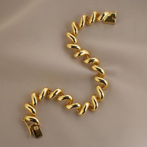 CAITLYNMINIMALIST 18K Gold Plated Bold Chunky Stacking Statement Bracelets for Women in Saudi Arabia