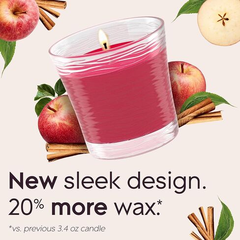 Glade 1-Wick Scented Candle Jar, Apple Cinnamon, Air Freshener Infused with Essential Oils, 4.08 Oz in Saudi Arabia