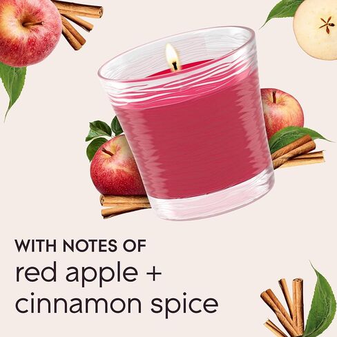Glade 1-Wick Scented Candle Jar, Apple Cinnamon, Air Freshener Infused with Essential Oils, 4.08 Oz in Saudi Arabia