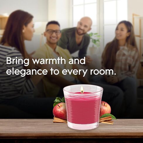 Glade 1-Wick Scented Candle Jar, Apple Cinnamon, Air Freshener Infused with Essential Oils, 4.08 Oz in Saudi Arabia