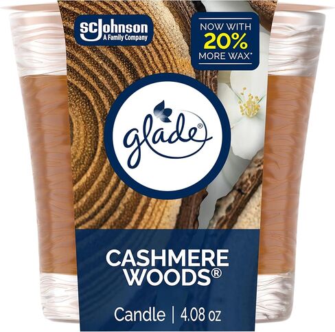 Glade 1-Wick Scented Candle Jar, Apple Cinnamon, Air Freshener Infused with Essential Oils, 4.08 Oz in Saudi Arabia