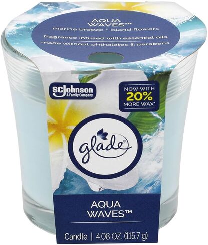 Glade 1-Wick Scented Candle Jar, Apple Cinnamon, Air Freshener Infused with Essential Oils, 4.08 Oz in Saudi Arabia